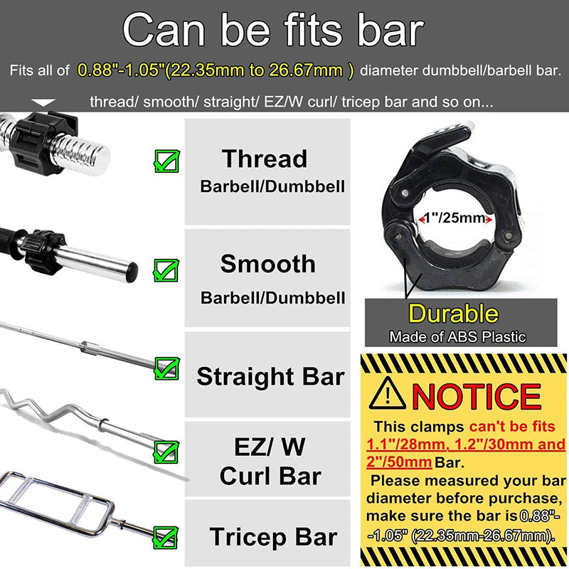 25/50mm Spinlock Collars Barbell Collar Lock Dumbell Clips Barbell