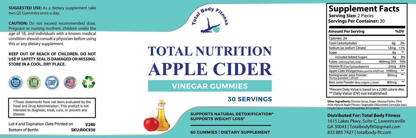 Apple Cider Vinegar Gummies for Weight Loss - Nutritional