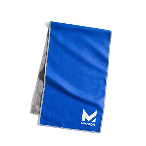 MISSION Original Microfiber Cooling Towel for The Gym, Yoga, Golf, and More (Mission Blue)