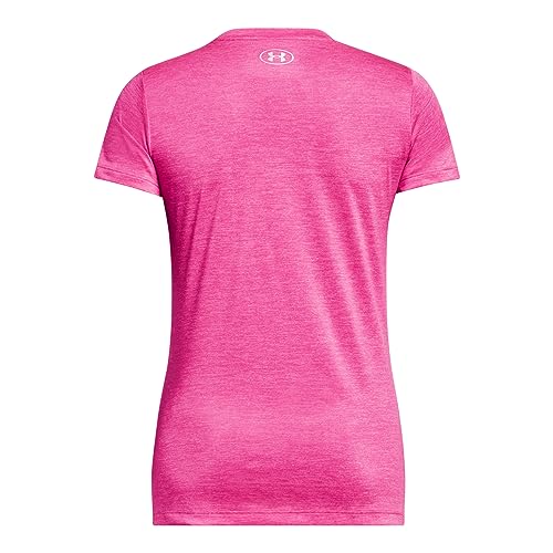 Under Armour Women's Standard Tech V-Neck Twist Short-Sleeve T-Shirt, (657) Rebel Pink / / Metallic Silver, X-Large