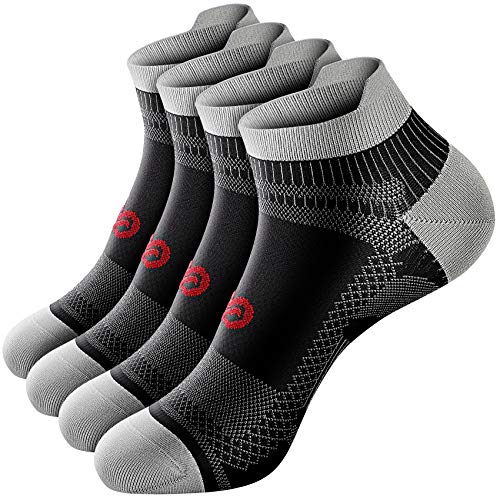 PAPLUS No Show Compression Socks for Men and Women, Low Cut Running Ankle Socks with Arch Support Nano Socks for Plantar Fasciitis, Cyling, Athletic, Flight, Travel, Nurses