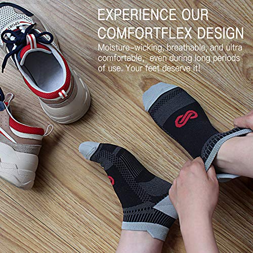 PAPLUS No Show Compression Socks for Men and Women, Low Cut Running Ankle Socks with Arch Support Nano Socks for Plantar Fasciitis, Cyling, Athletic, Flight, Travel, Nurses